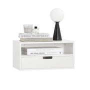 Comodino Con Cassetti Tavolo Telefono Bianco Mensoa Da Muro 45x25x55 Cm NKD03-W SoBuy