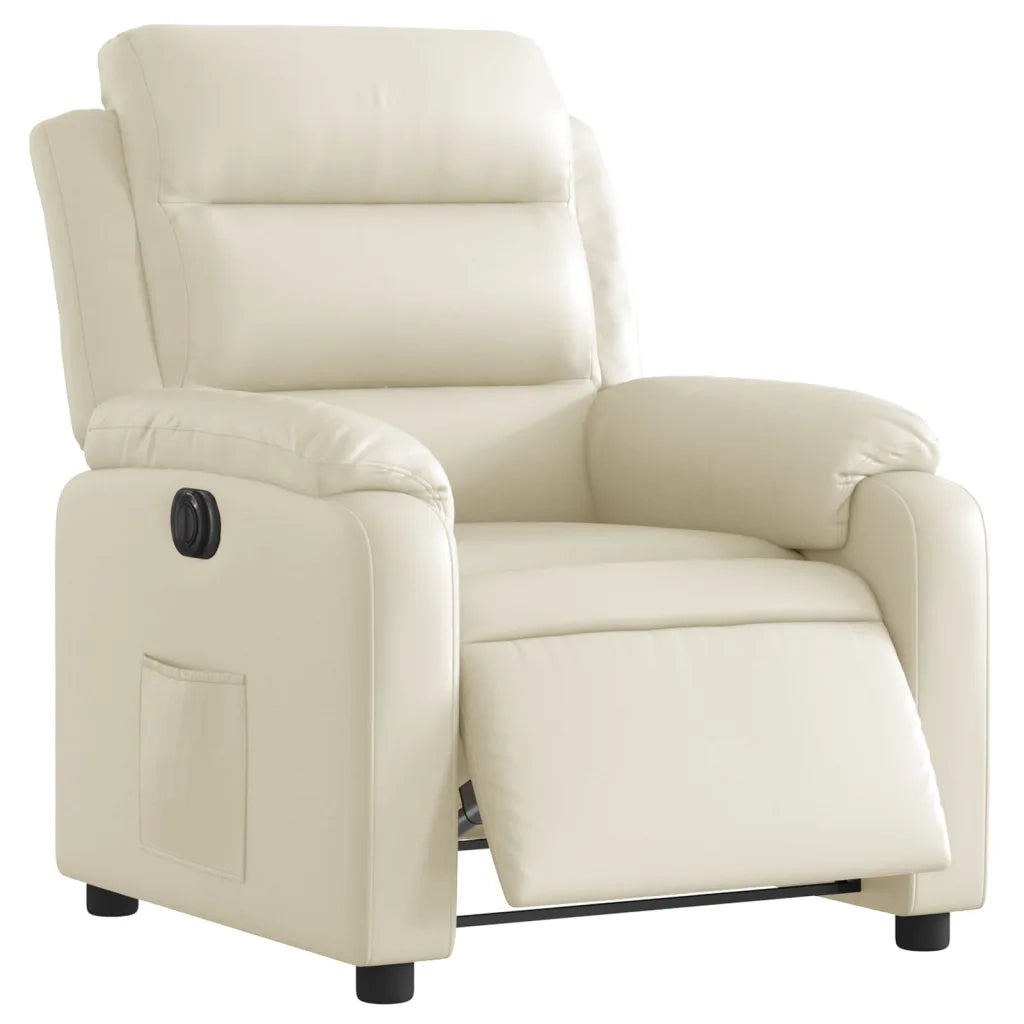 Divano Sedia-Poltrona Reclinabile Elettrica Crema in Similpelle 986991