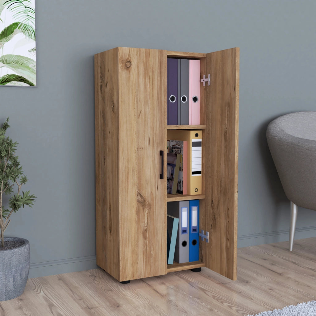 Armadio a 2 Ante Armadio Stretto con 4 Ripiani Mobile per Guardaroba Armadio da Ingresso Corridoio 108 x 49 x 32 cm - Effetto Rovere [en.casa]