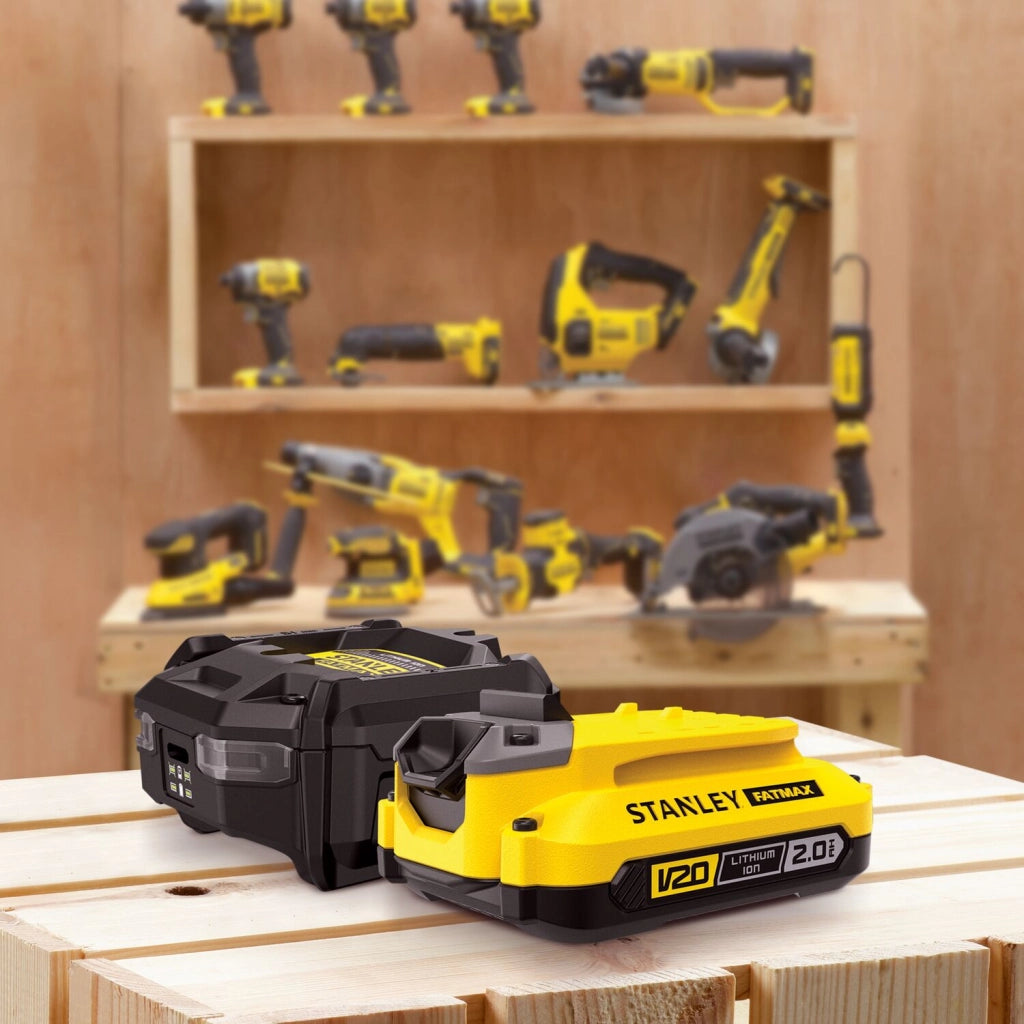 Kit Batteria e Caricabatterie Stanley FATMAX SFMCB10D1 V20 18V 2,0Ah