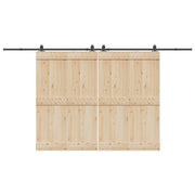 Kit di Binari per Porte Scorrevoli 400 cm Acciaio Nero