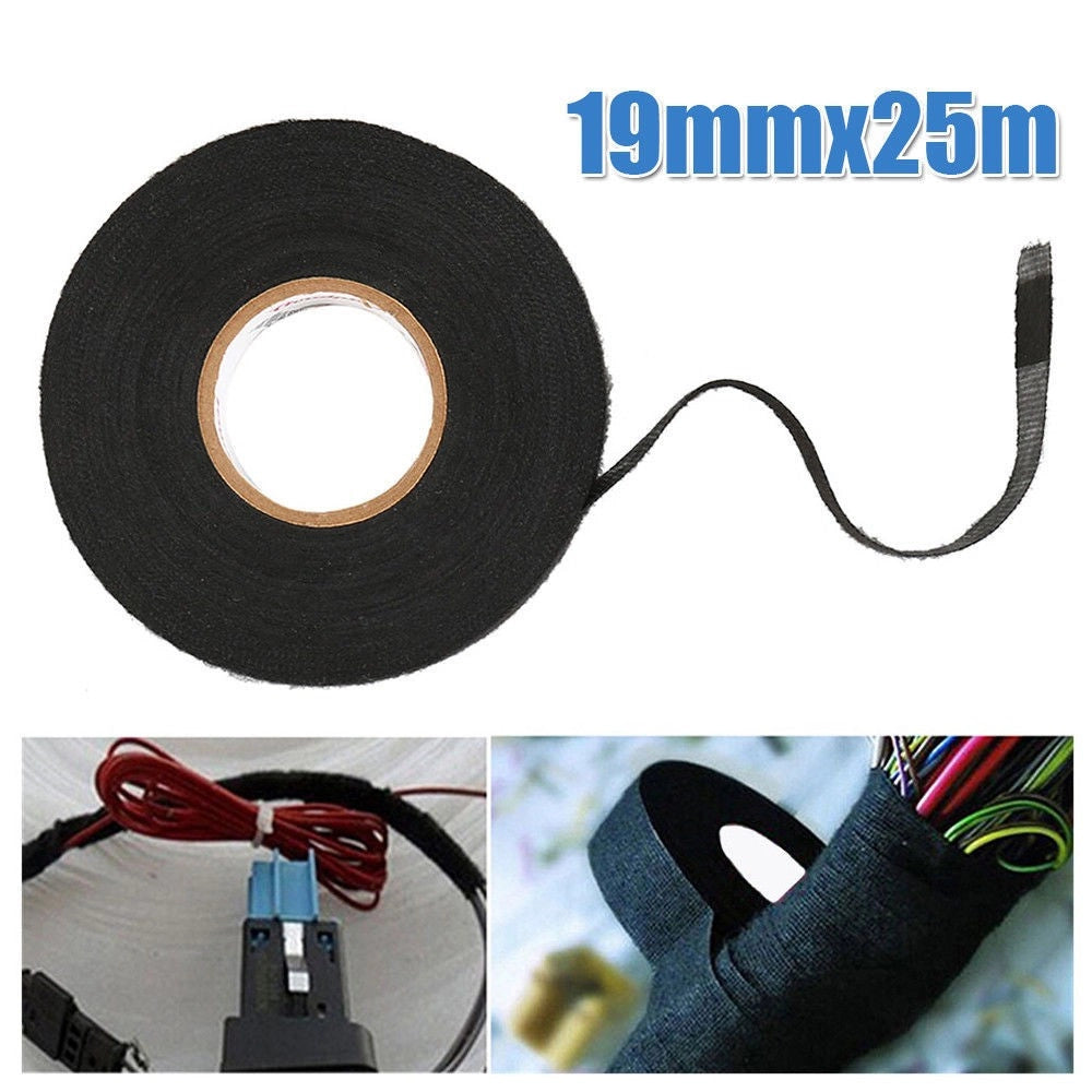 Trade Shop - 5 Rotoli Di Nastro Adesivo In Tessuto Cablaggio Cavi 19mm X 25mt -
