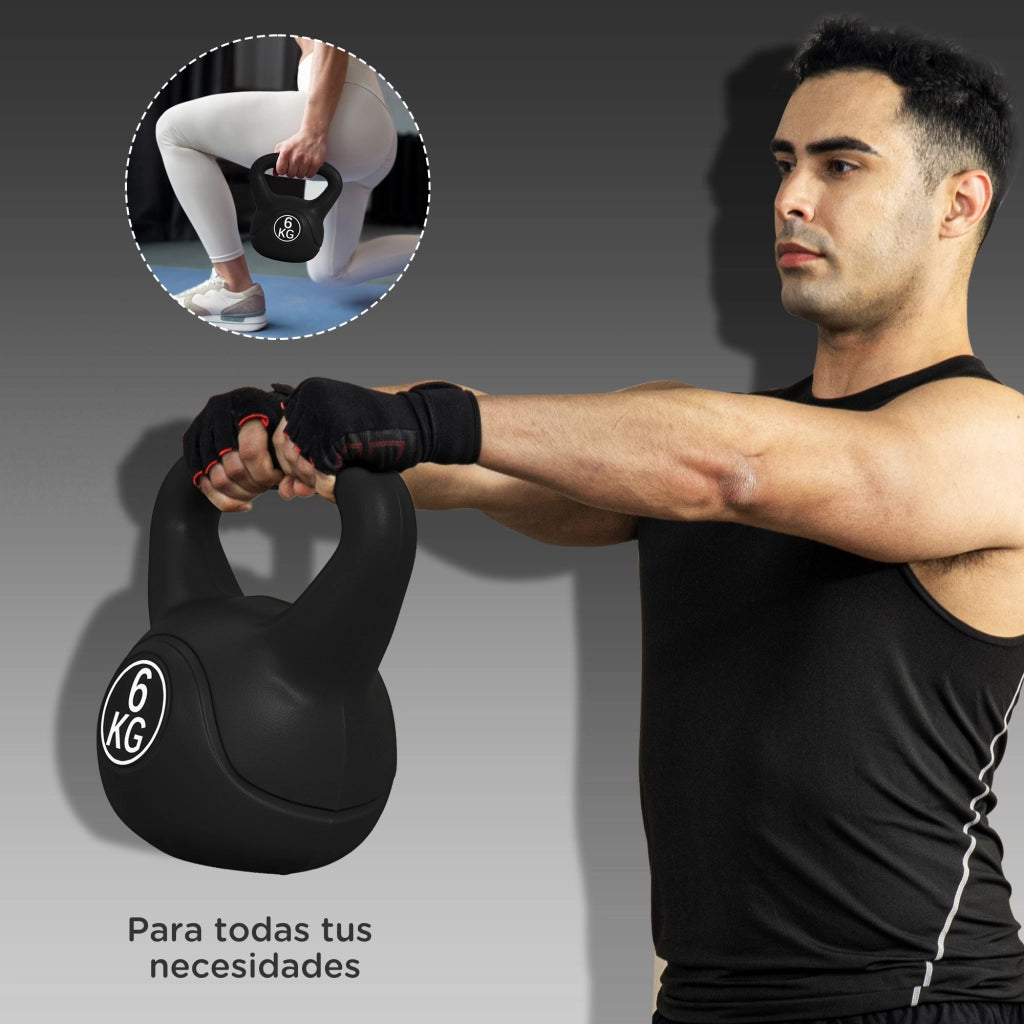 Kettlebell da 6 kg ¨C zephmum ¨C 20x13x22 cm Nero
