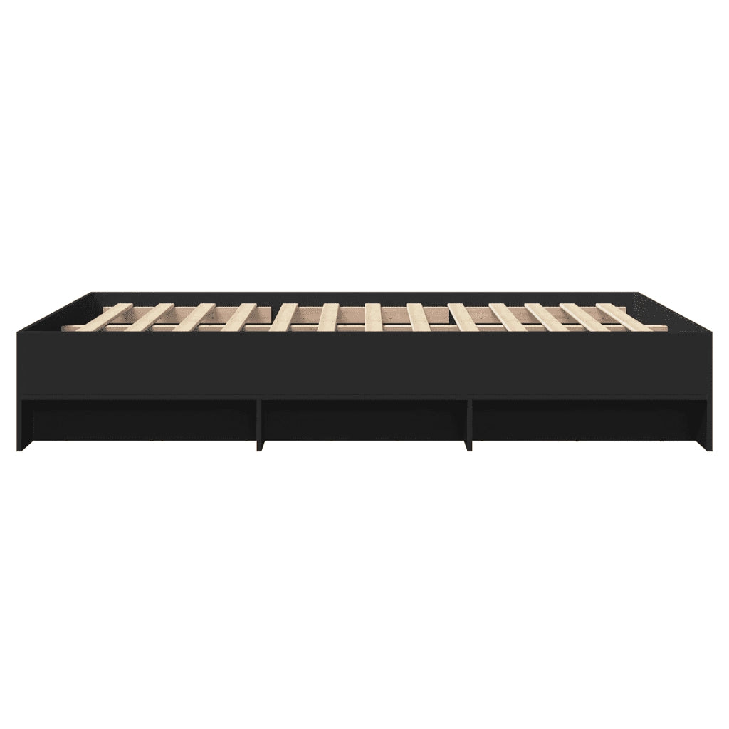 Letto matrimoniale | Letto per adulti | Giroletto Nero 135x190 cm in Legno Multistrato