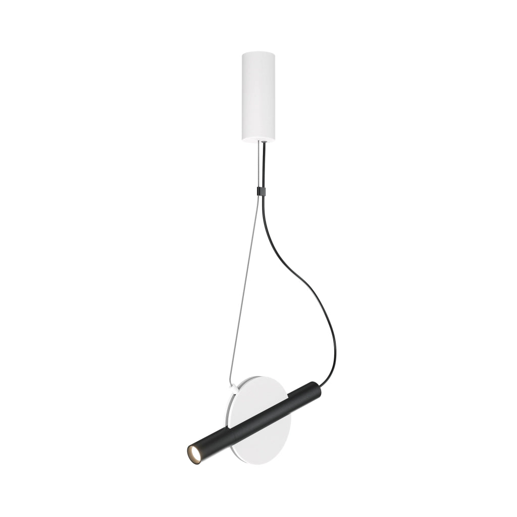 Maytoni Sospensione contemporanea Enigma 1 luce LED integrato bianco metallo diffusore bianco e nero
