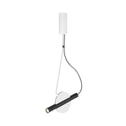 Maytoni Sospensione contemporanea Enigma 1 luce LED integrato bianco metallo diffusore bianco e nero
