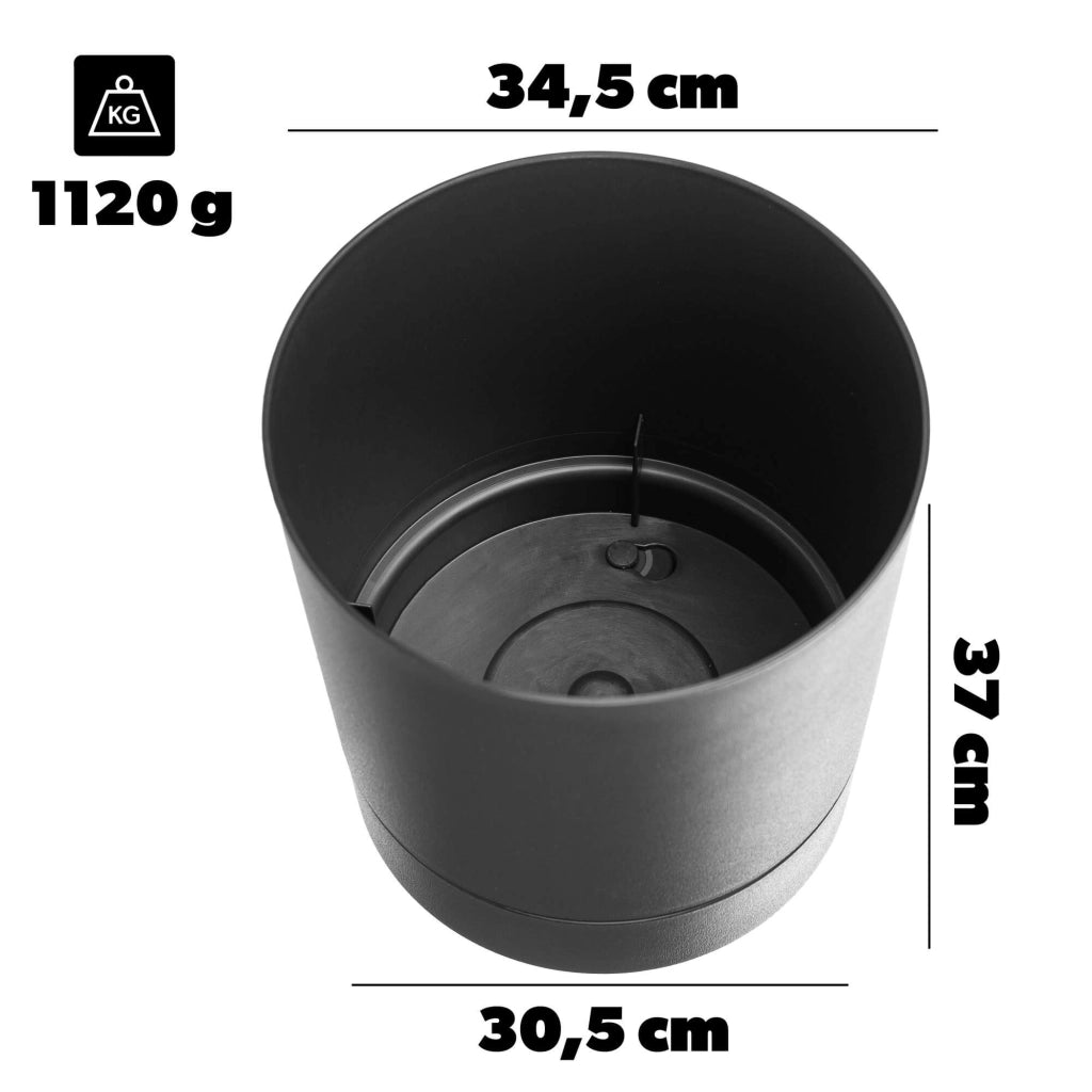 Vaso da fiori KADAX con supporto, rotondo, in plastica, 34,5 cm