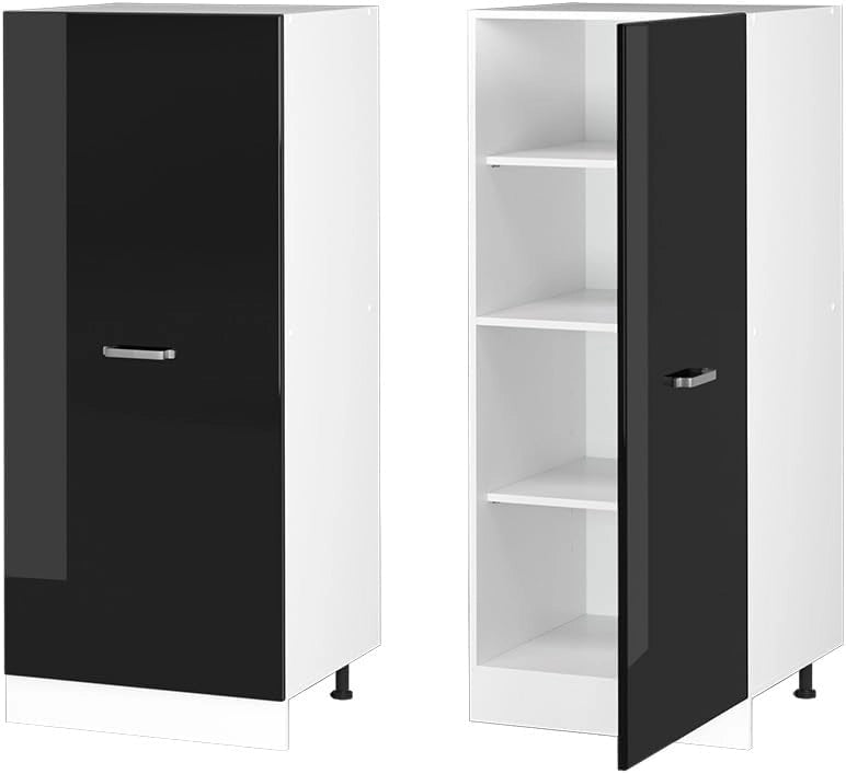 mobile cucina dispensa R-Line, Nero lucido, 60 cm, per la libera combinazione all'interno di sistemi cucina modulari