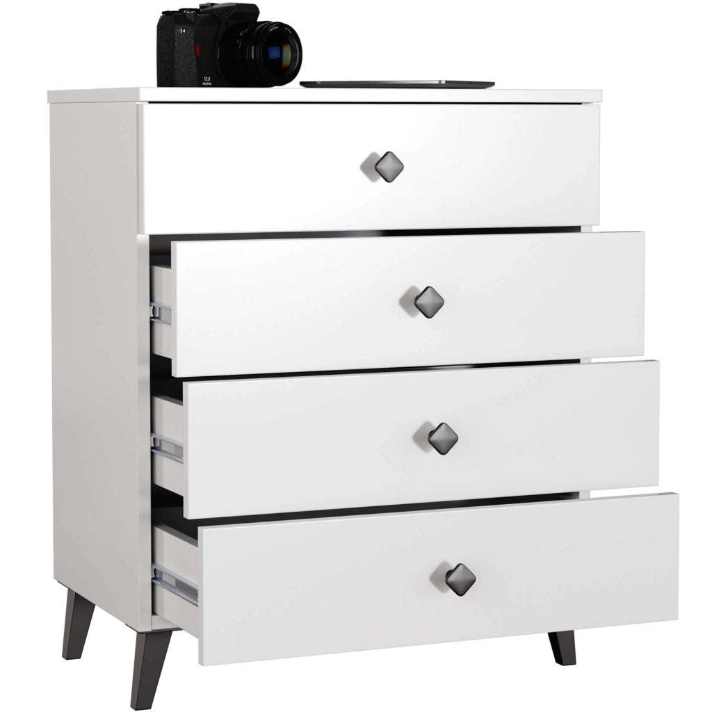 Cassettiera AKORD MOBI color bianco con 4 cassetti L60 x H73 x P37 cm