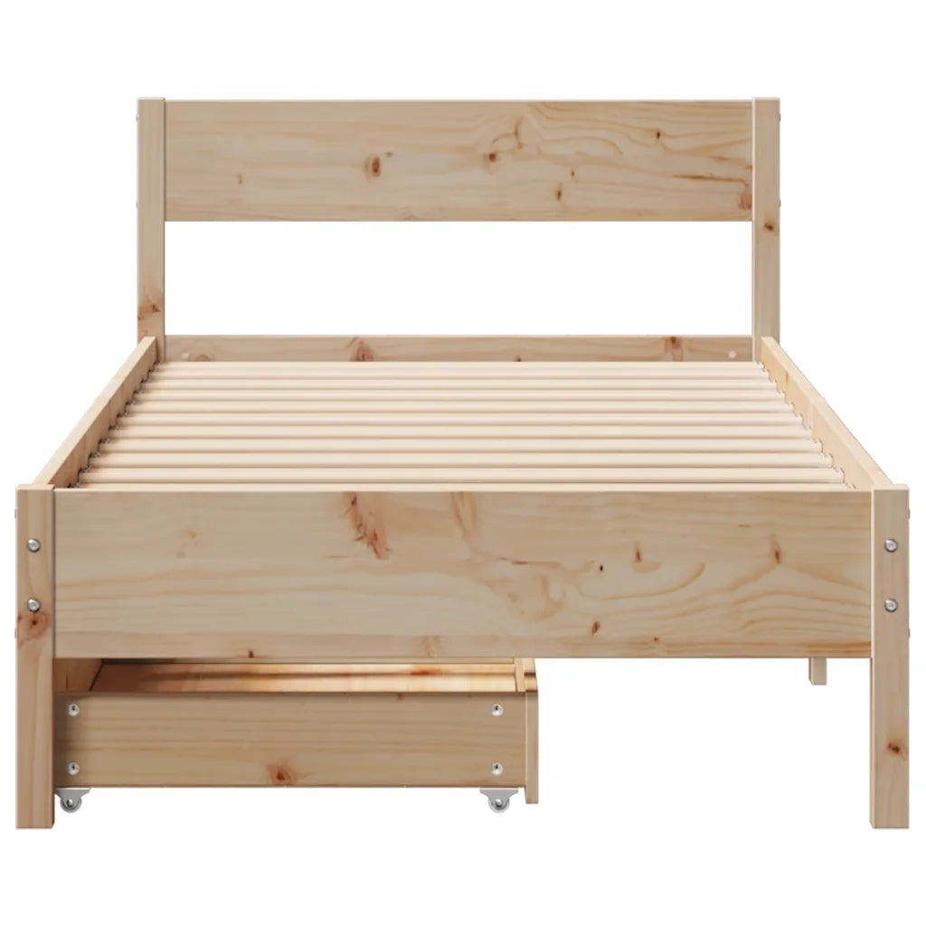 Letto senza Materasso 75x190 cm in Legno Massello Pino 3301773