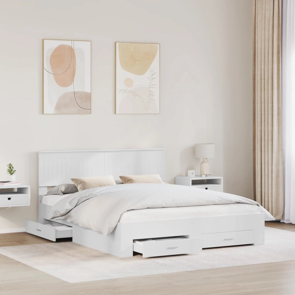 Struttura del letto Bianco 160 x 200 cm Legno multistrato
