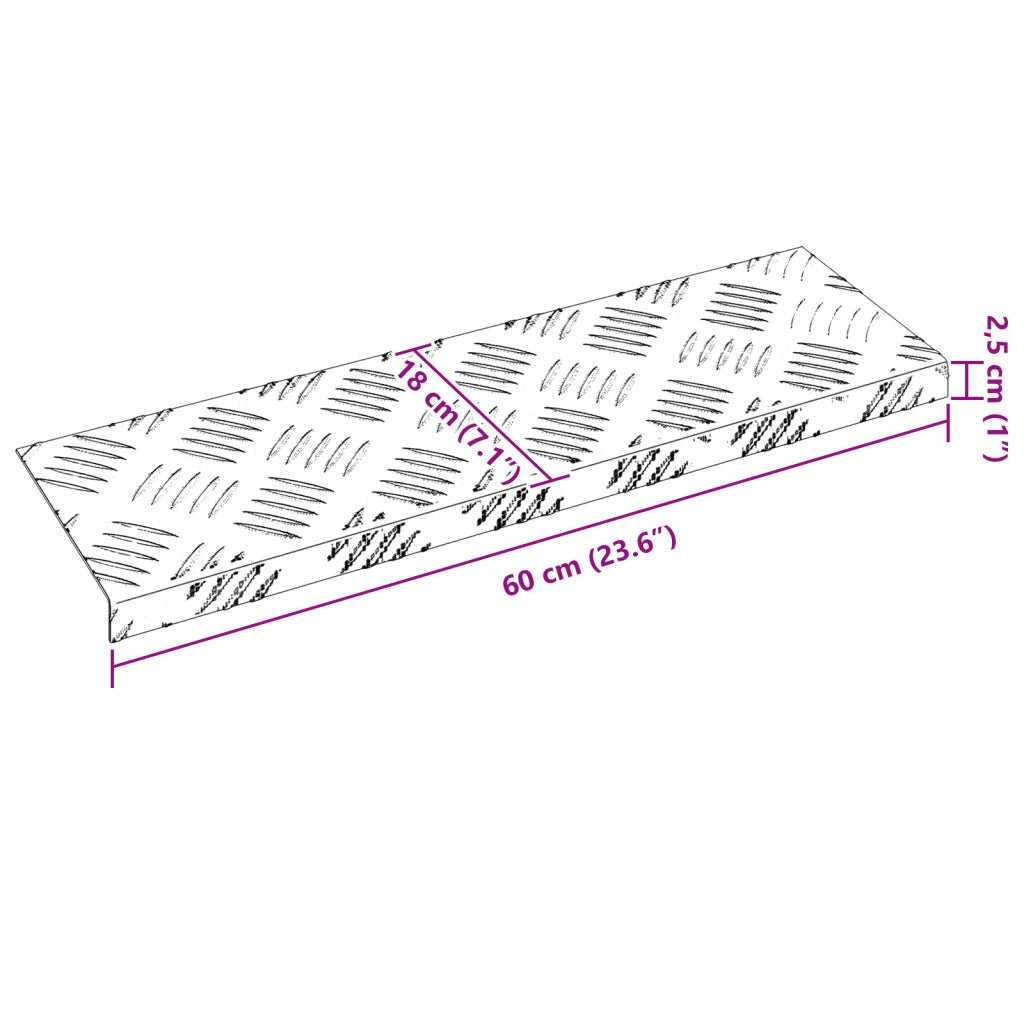 Tappeti per scale in alluminio - set da 15, antiscivolo, 60x18 cm