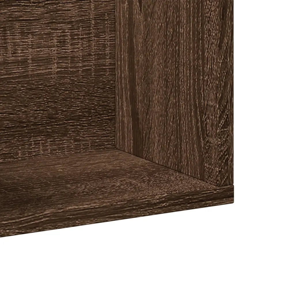 Mobili Parete 2pz Rovere Marrone 75x18x16,5cm Legno Multistrato