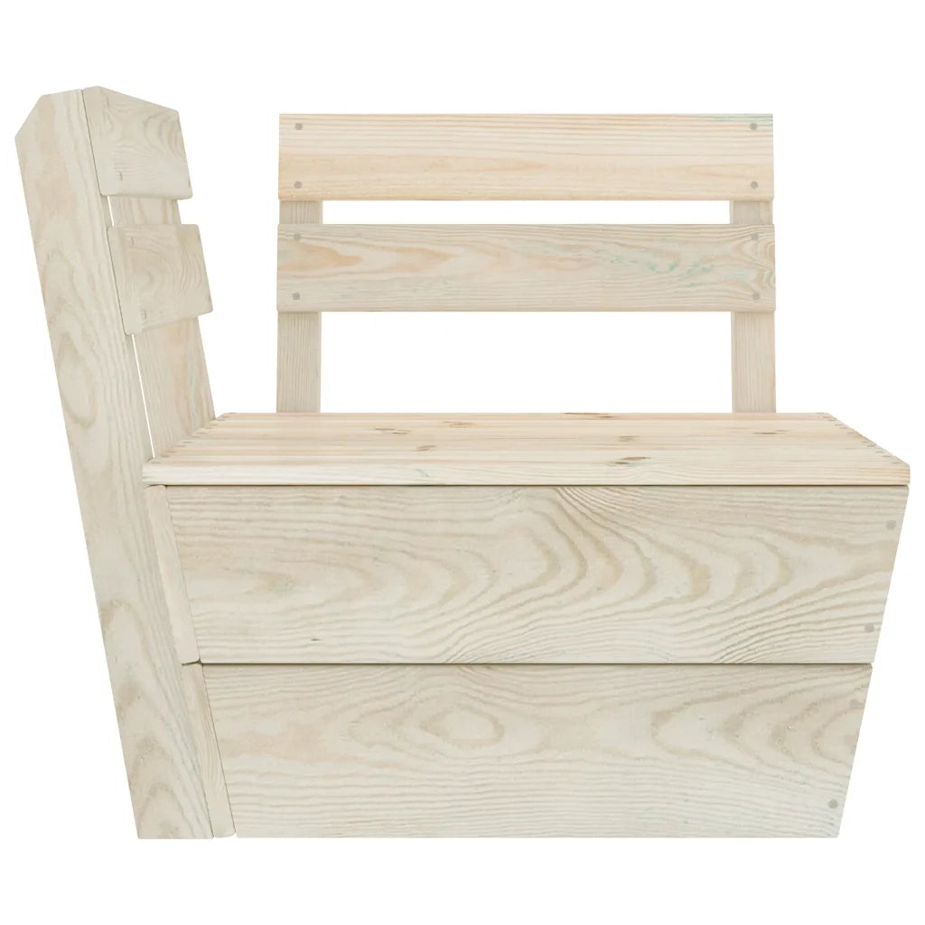 Divano Angolare Modulare su Pallet-Sofa-Divanetto in Legno di Abete Impregnato