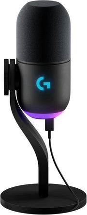 Logitech G Yeti GX Dynamic Microfono a condensatore RGB per gaming con LIGHTSYNC, microfono USB per streaming, supercardioide, Plug and Play USB per PC/Mac - Nero