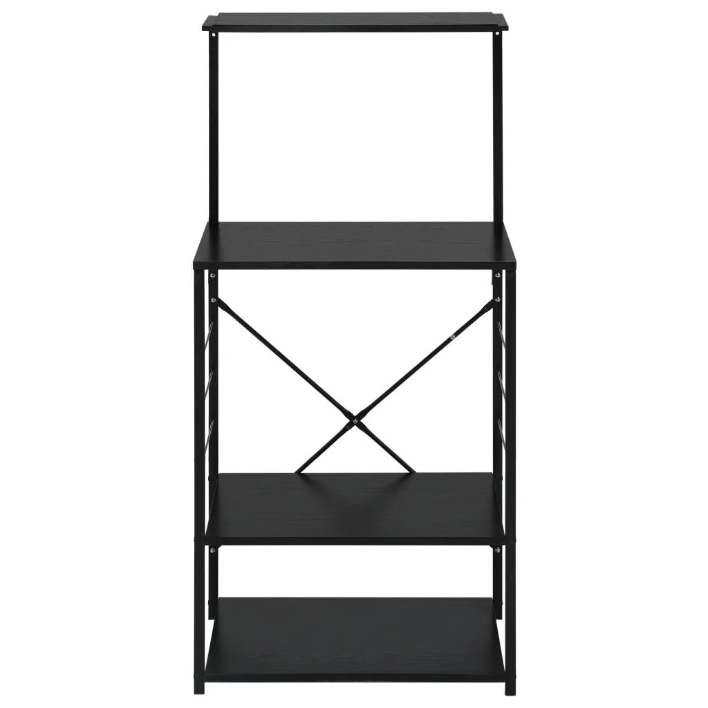 Mobile per Microonde Nero 60x39,6x123 cm Legno Multistrato 288238