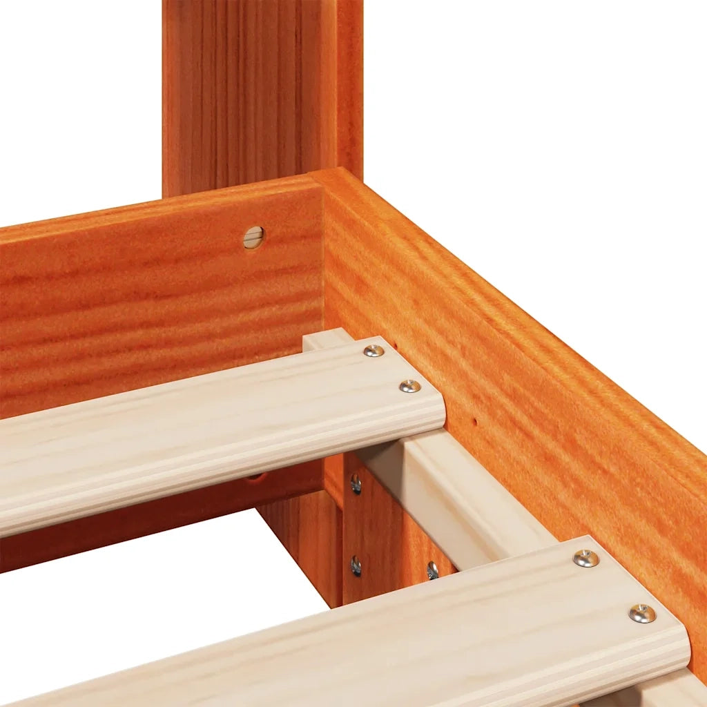 Giroletto senza Materasso Marrone Cera 100x200 cm Legno di Pino 3323697