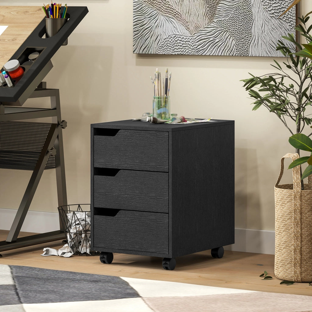 Scrivania con cassetti ¨C Zephmum ¨C Nero 40x50x57,5 cm