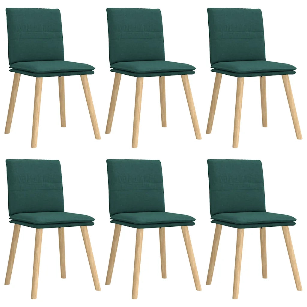 Sedie da Pranzo 6 pz Verde Scuro in Tessuto 3315630