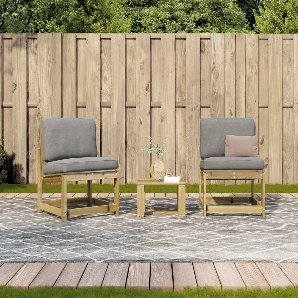 Set Salotto da Giardino 3 pz | Set di Mobili da Esterno in Legno Impregnato di Pino