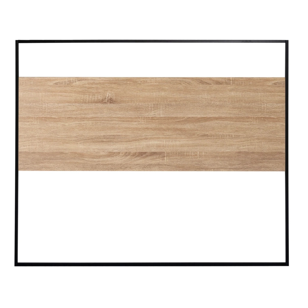 IDMarket - Testata DETROIT 145 cm in legno industriale e metallo nero con fissaggio a parete