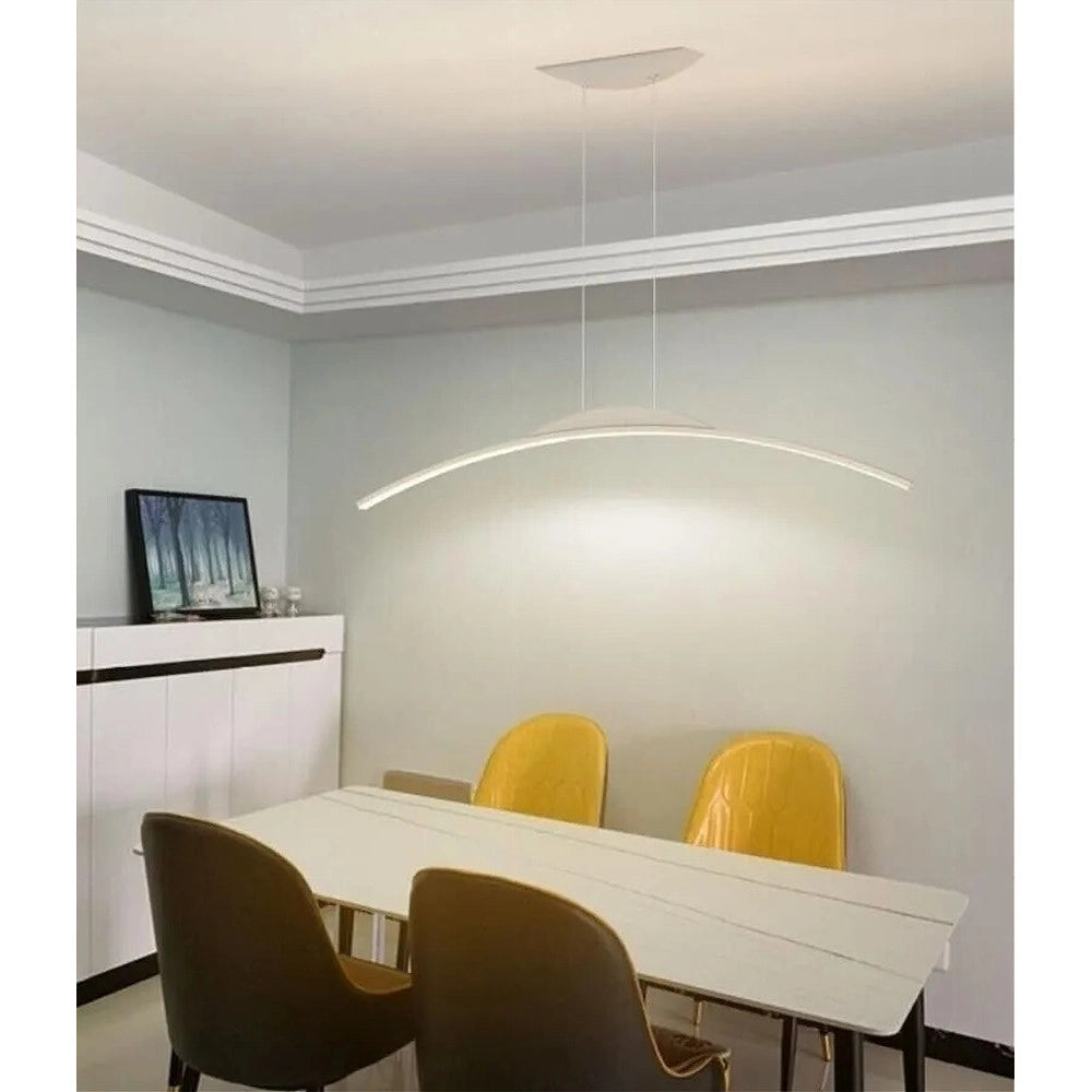 Trade Shop - Lampadario Da Soffitto A Sospensione Led 16w Curvato Luce 3000k 6500k 4000k B68-b -