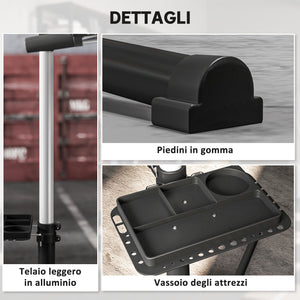 Cavalletto Bici per Manutenzione Massimo 40 kg con Altezza Regolabile e Girevole a 360° Nero