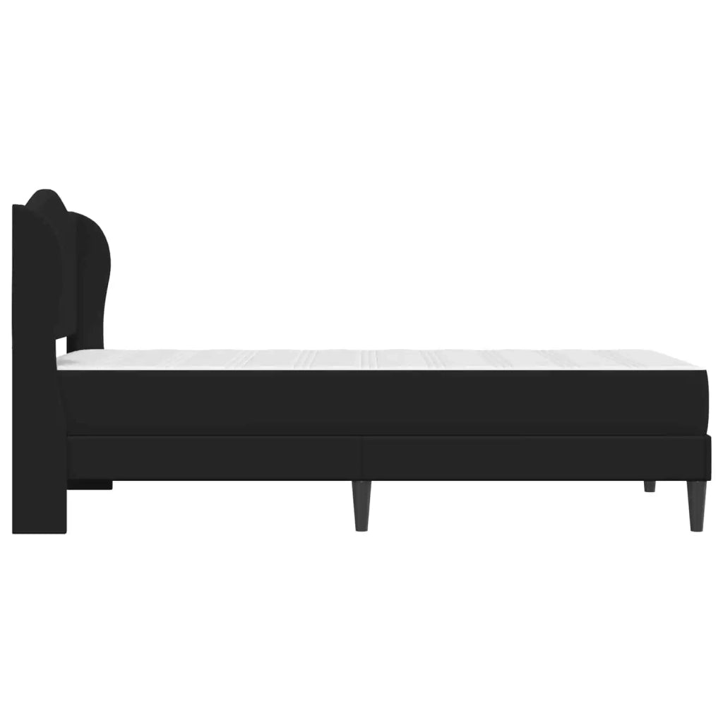 Struttura del letto con testiera Nero 90 x 190 cm Similpelle