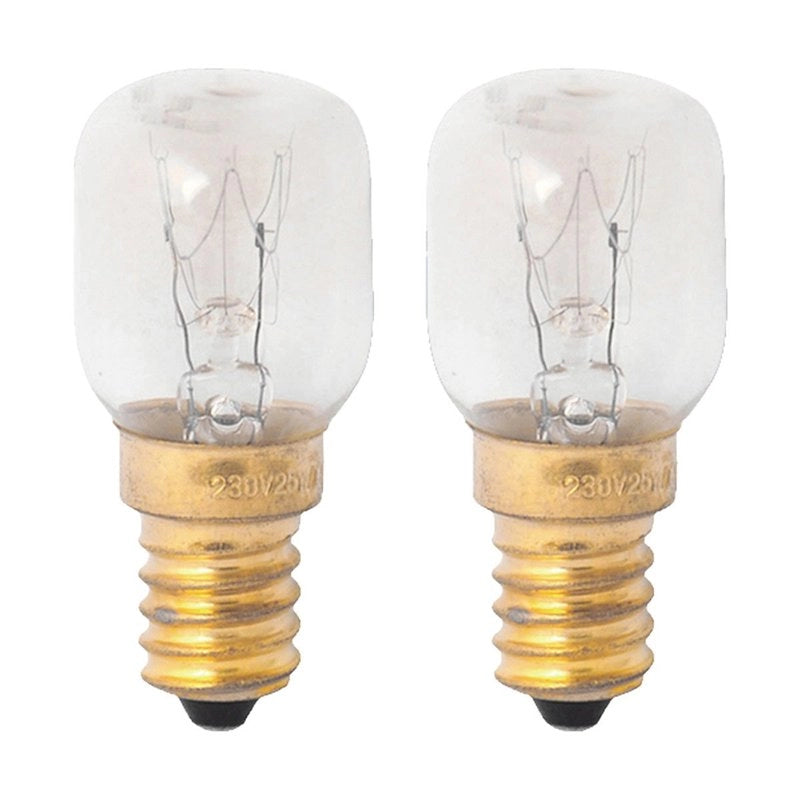 2 Lampadine alogena Forno Microonde E14 ST25 15W 230V 80lm 2800K Resiste fino a 300 Gradi
