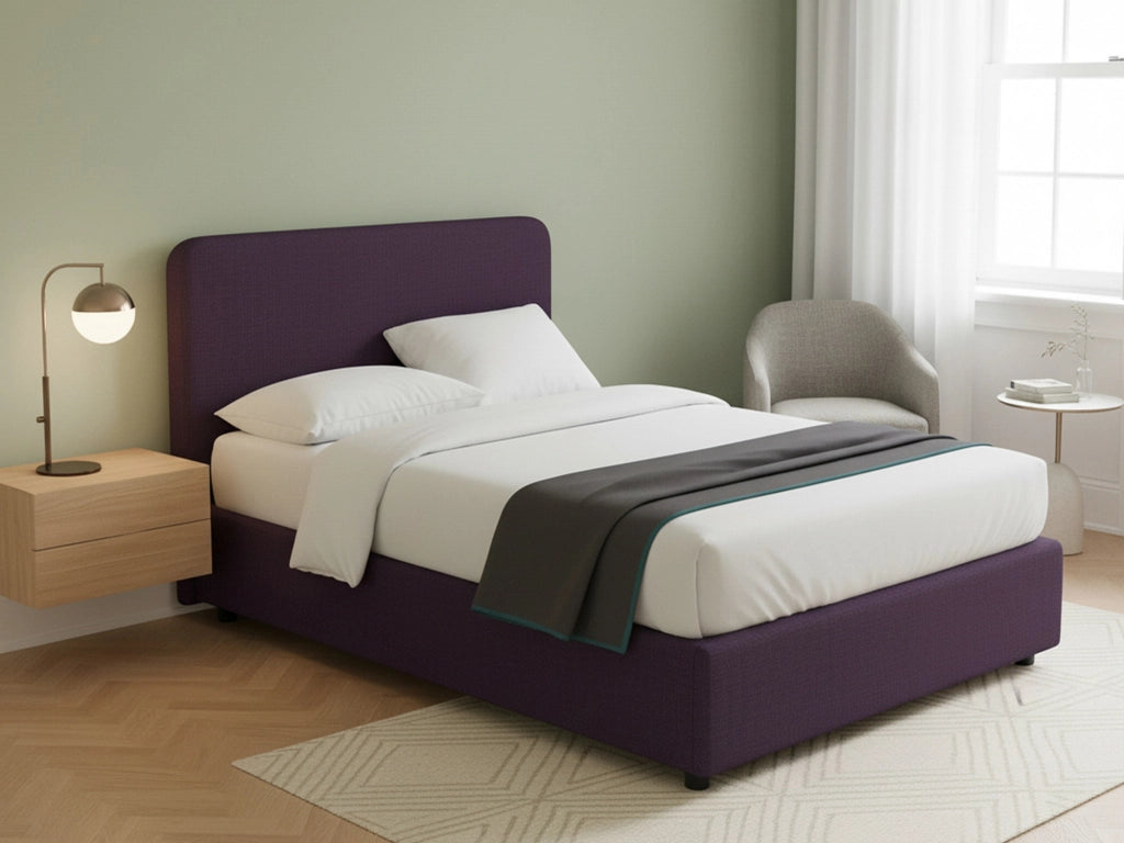 Wigan, Letto Matrimoniale Sfoderabile Made in Italy, Viola