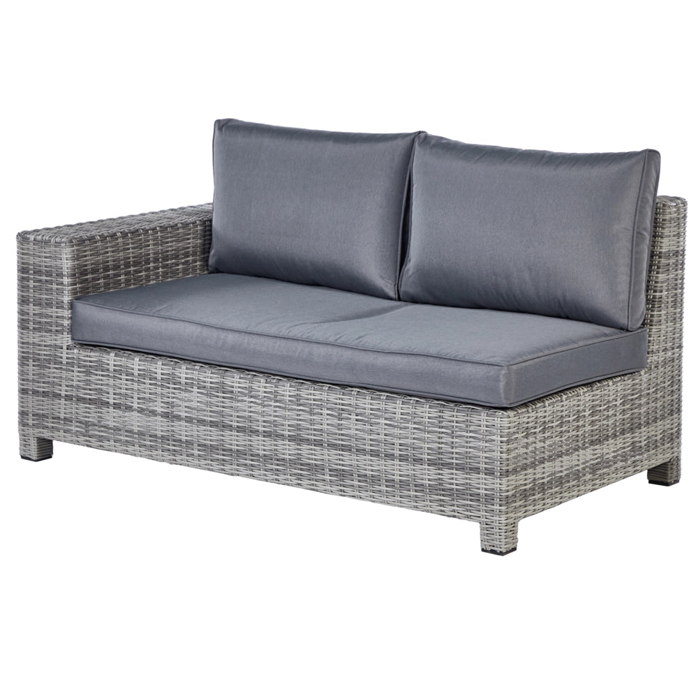 Set da giardino in rattan sintetico 9 posti divano angolare da esterno con tavolo cuscini grigio
