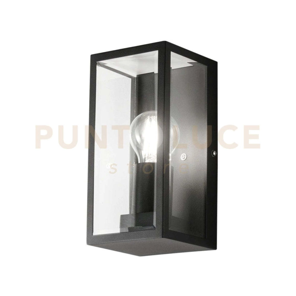APPLIQUE MONDRIAN NERA 1 LUCE ATTACCO E27 IP44 11X13X23,6CM IN METALLO E VETRO