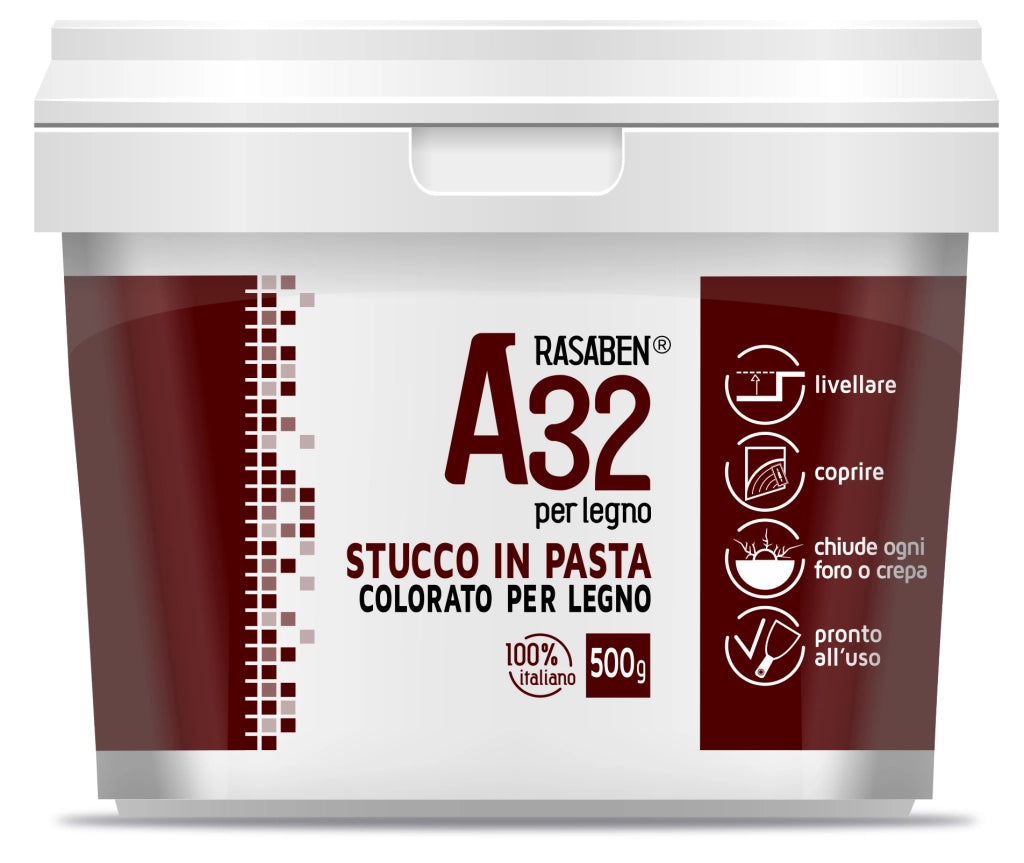 Rasaben STUCCO IN PASTA COLORATO PER LEGNO A32 PINO kg. 0,500 12.00 pz