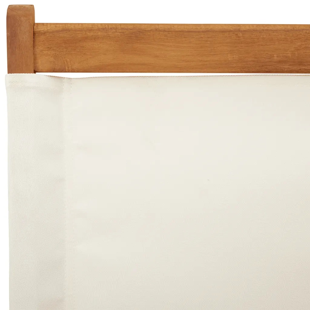 Sedie Giardino 2pz Bianco Crema Legno Massello Acacia e Tessuto 367690