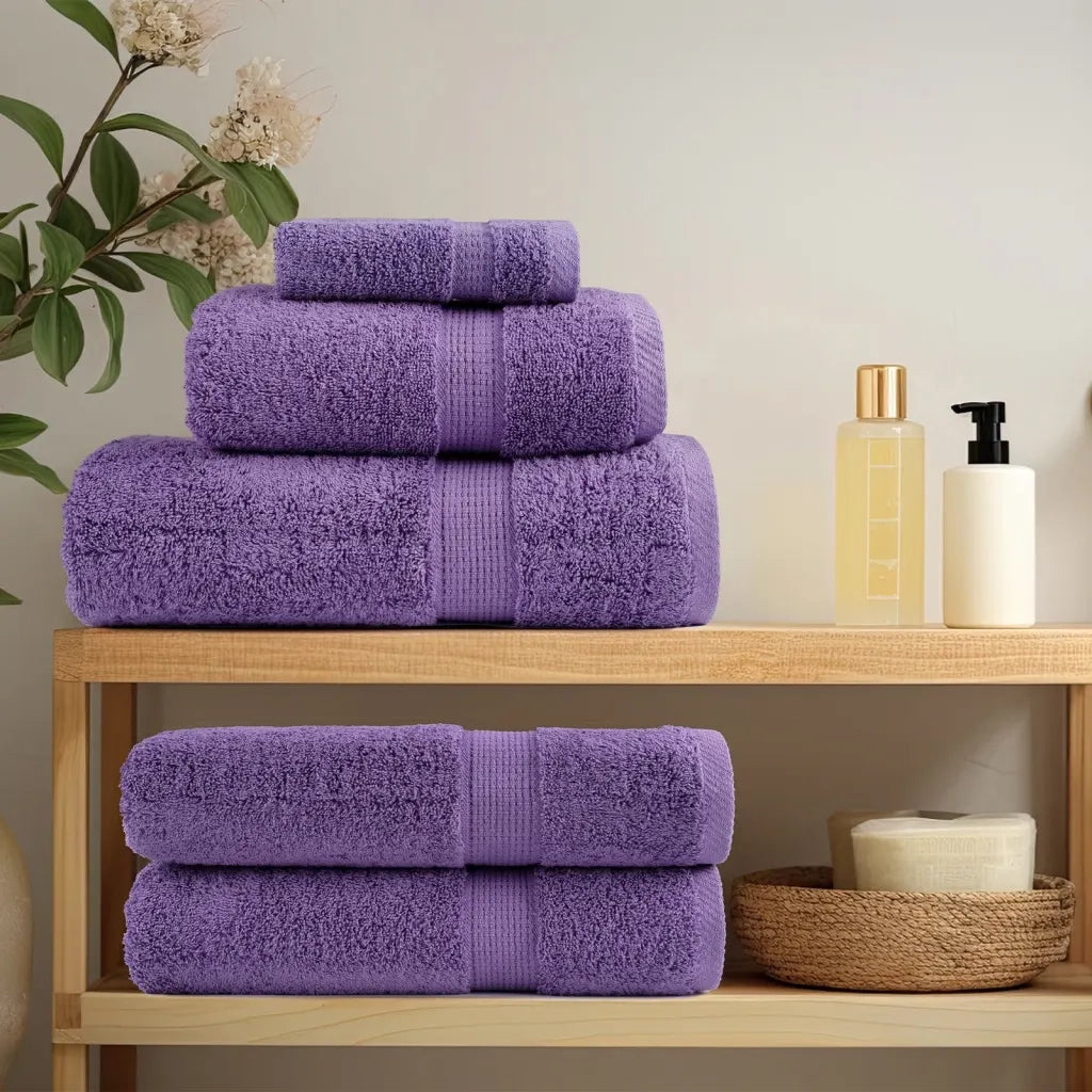Asciugamani da bagno Premium SOLUND 10 pz | Teli per bagno Viola 100x150 cm 600 g/m2