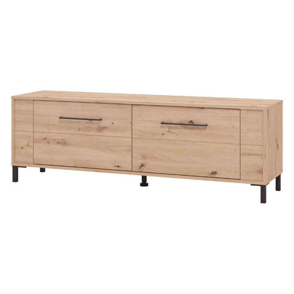 Nazzaro, Mobile Porta tv un Ripiano, 157x40x52h cm Marrone Rovere Nodi
