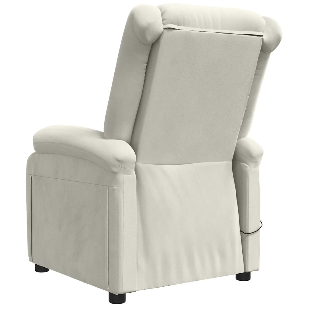 Poltrona Massaggiante Elettrica Crema in Velluto 3098413