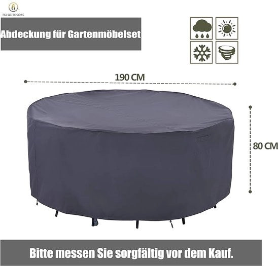 Copertura impermeabile per mobili da giardino - Protezione da condizioni meteorologiche - 1 pezzo - Grigio - Materiale: tessuto impermeabile