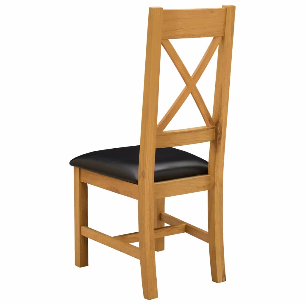 Sedia da pranzo 2 pcs Legno di Quercia Massello Nero 42039169