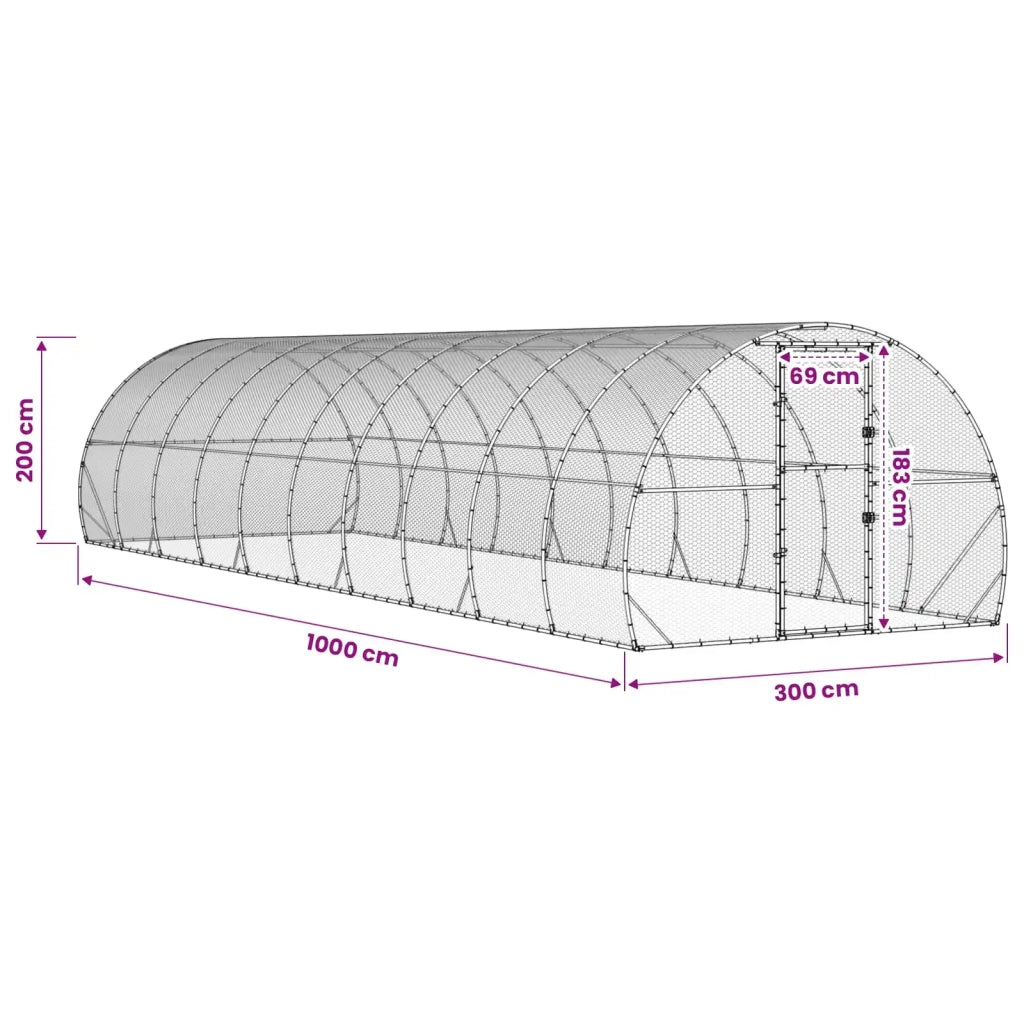 Pollaio Argento 1000 x 300 x 200 cm Acciaio zincato 3434694