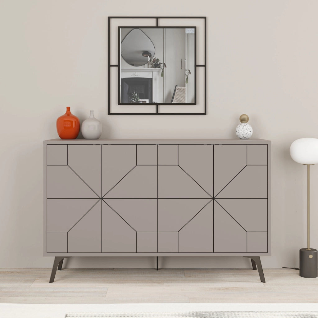 Credenza in legno "Dune" - 123 x 35 x 62 cm - Marrone moka chiaro