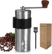 Macchina per macinare caffè manuale - Macchina per macinare caffè con lavorazione ceramica - Per caffè fresco in casa o in viaggio - Nero - Macchina per macinare caffè manuale - Incluso accessorio di pulizia.