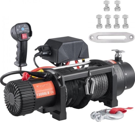 Lier elettrico - 12V Lier 13000lbs/5897kg Off-Road Motor Lier Cavo - Lier elettrico 12-Filare Nylon