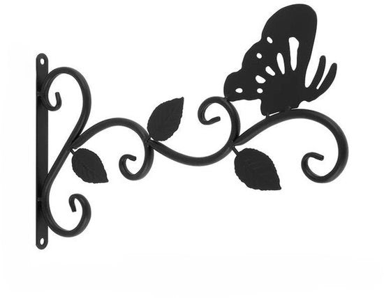 Pacchetto di ganci per piante da esterno, decorativi, metallici, per piante da appendere, cesti per uccelli, lampade - Nero 1 - 30*20cm