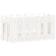 Fioriera | Cassetta per fiori | Vaso Giardino a Recinzione Bianco 60x30x30 cm Massello Pino