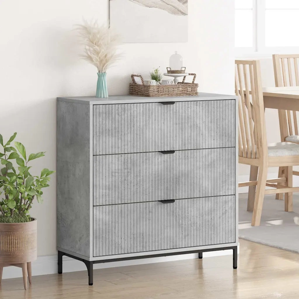 Credenza Grigio cemento 79,5 x 33 x 82 cm Legno multistrato 883437