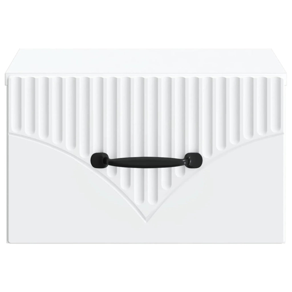 Mobiletto da notte a muro con cassetto Bianco 34,5 x 33 x 20 cm 898935