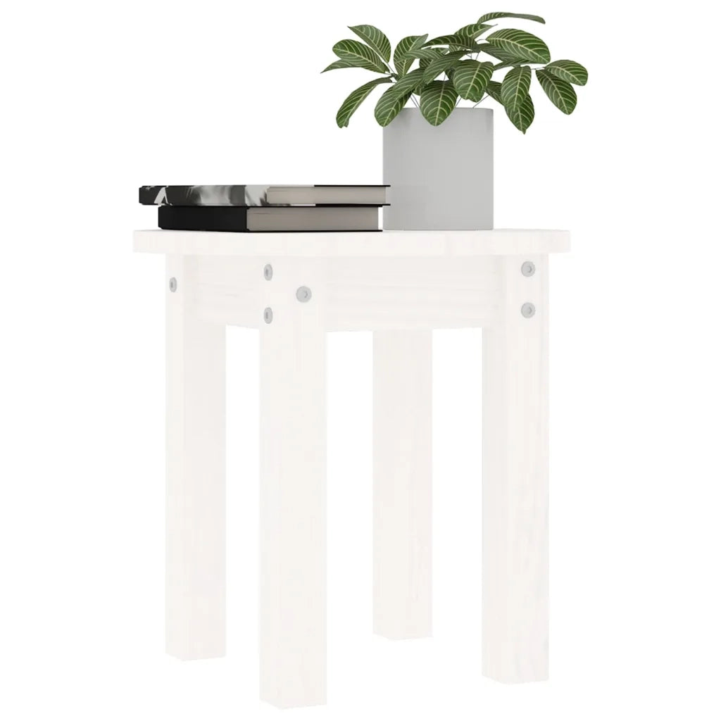 Tavolino da Salotto Bianco Ã˜ 35x35 cm in Legno Massello di Pino cod mxl 5570