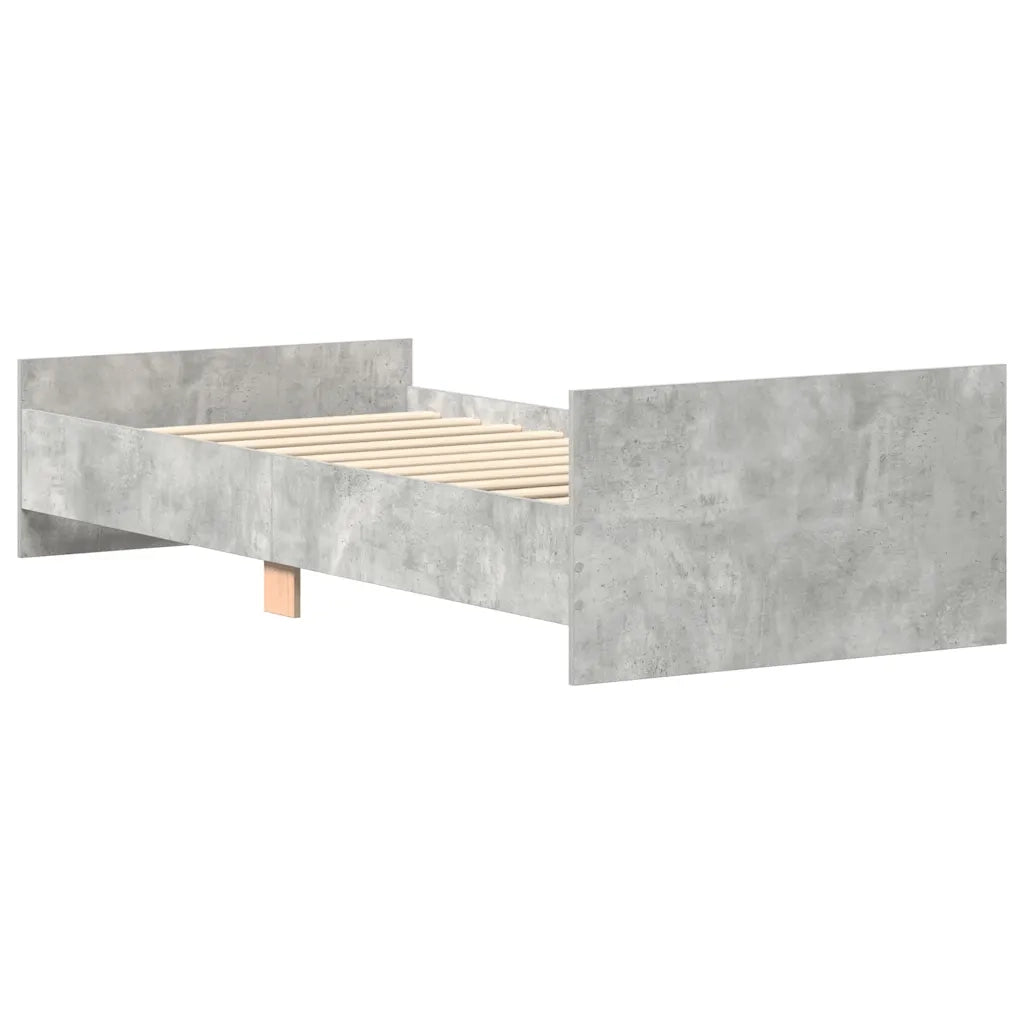 Giroletto-Struttura Letto Grigio Cemento 90x200 cm in Legno Multistrato 311556