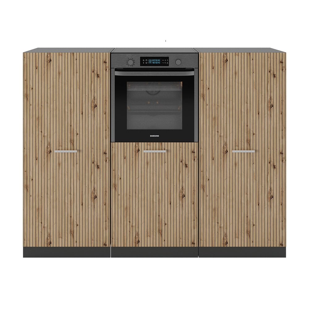 Vicco Cucine componibili piccole Rovere artigianale/antracite 180 cm senza piano di lavoro